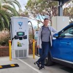 Dr Samantha Morris charging in Whyalla.