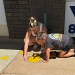 Stencilling paw prints